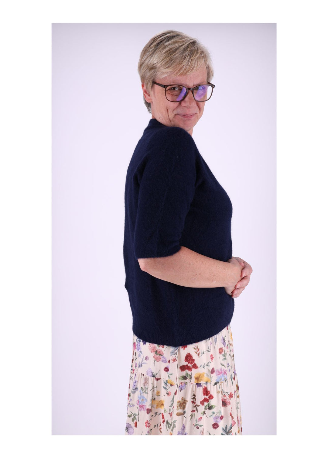 Strickpullover Damen kurzarm ohne Naht