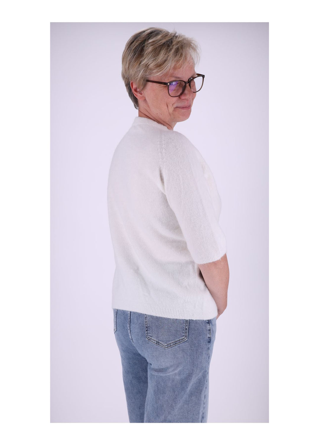 Strickpullover Damen kurzarm ohne Naht