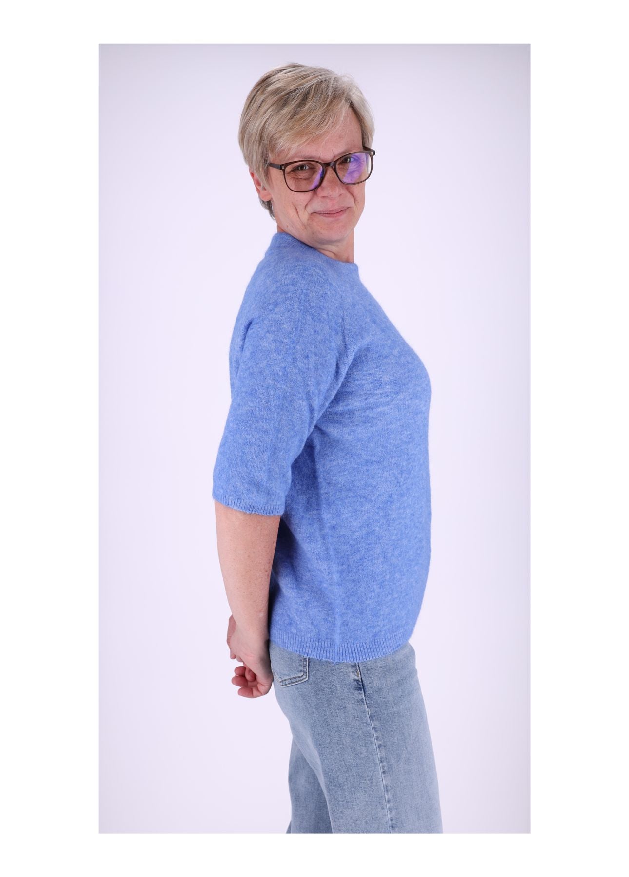 Strickpullover Damen kurzarm ohne Naht