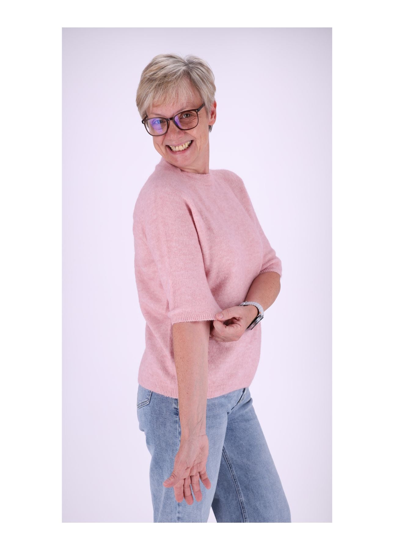 Strickpullover Damen kurzarm ohne Naht