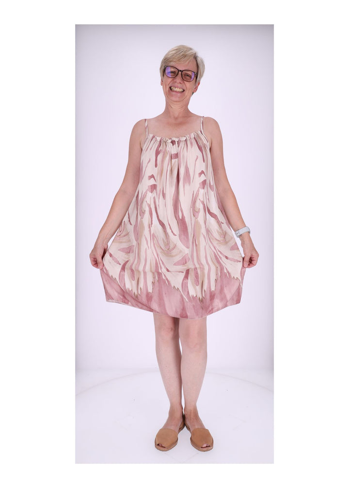 Kleid schmale Träger AOP grafisch