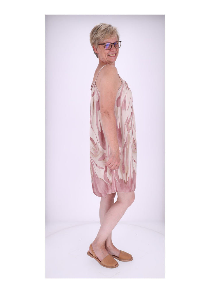 Kleid schmale Träger AOP grafisch