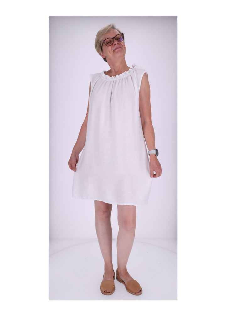 Trägerkleid Raffung am Kragen