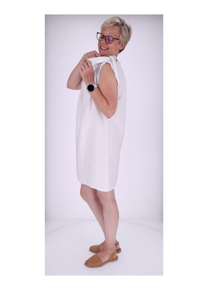 Trägerkleid Raffung am Kragen