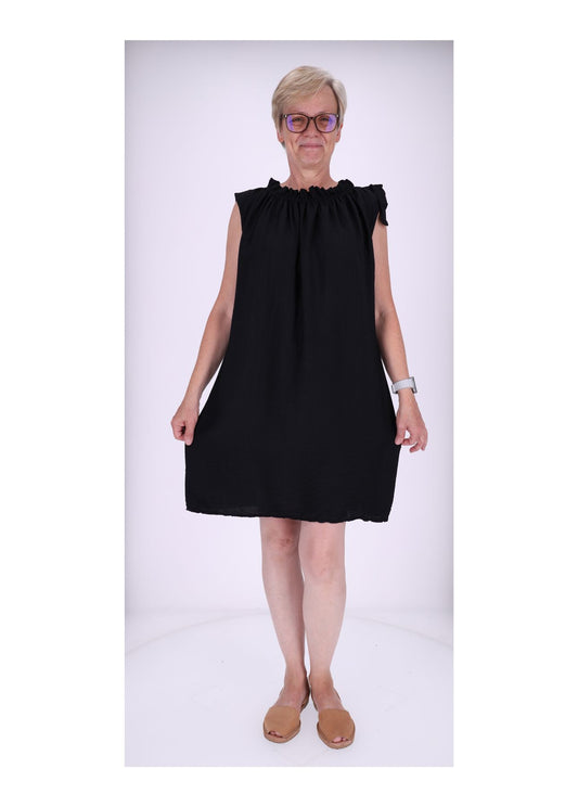 Trägerkleid Raffung am Kragen