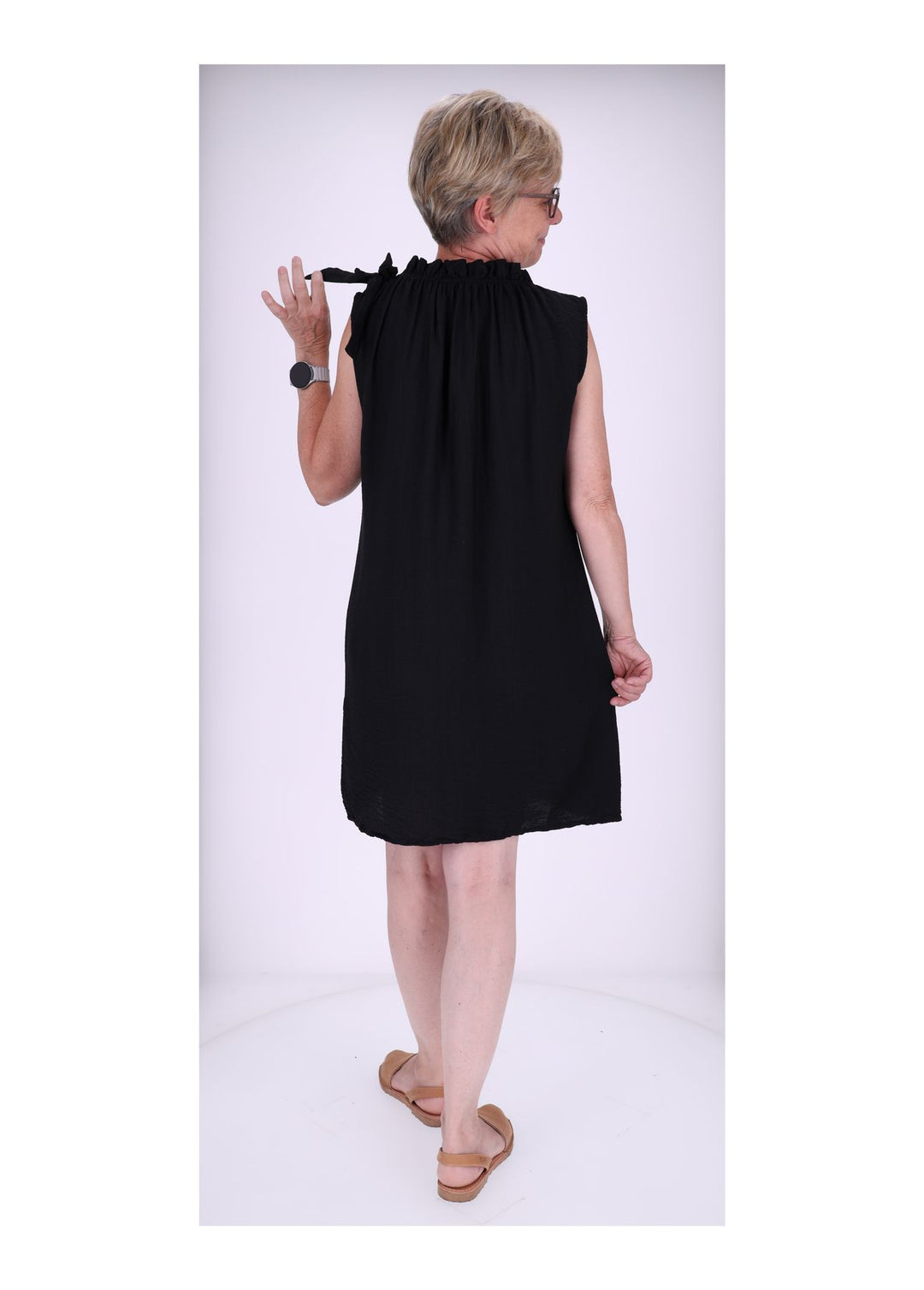 Trägerkleid Raffung am Kragen