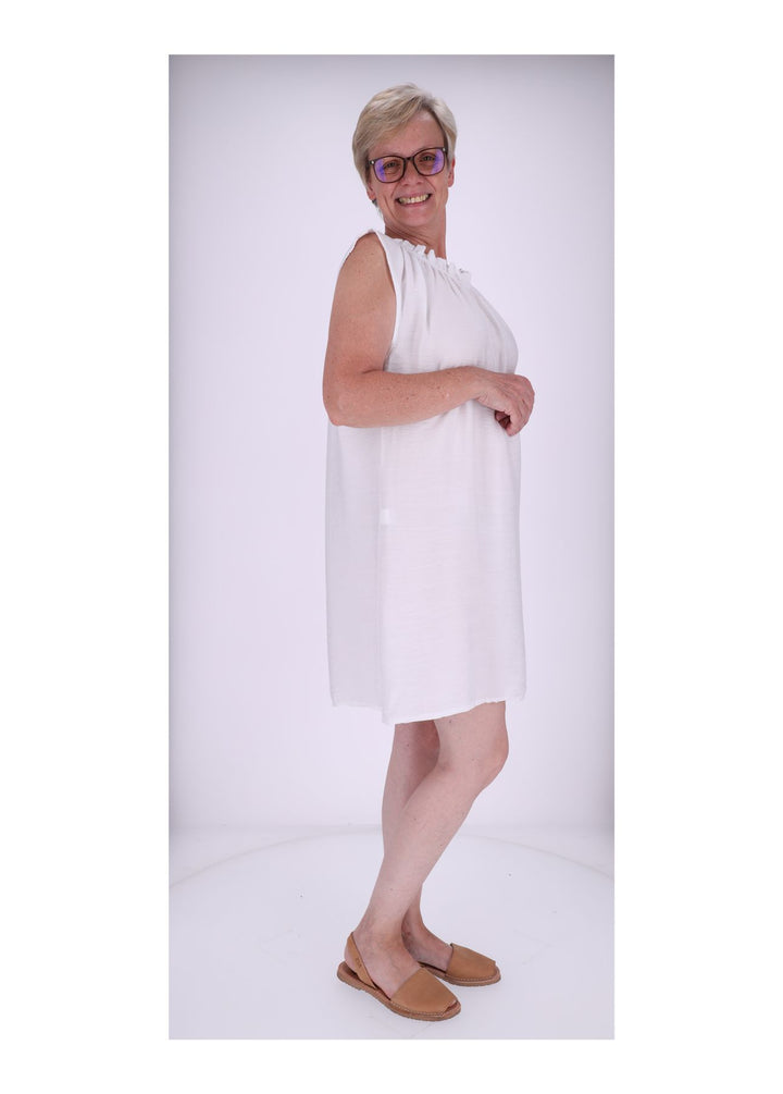 Trägerkleid Raffung am Kragen