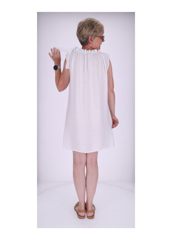 Trägerkleid Raffung am Kragen