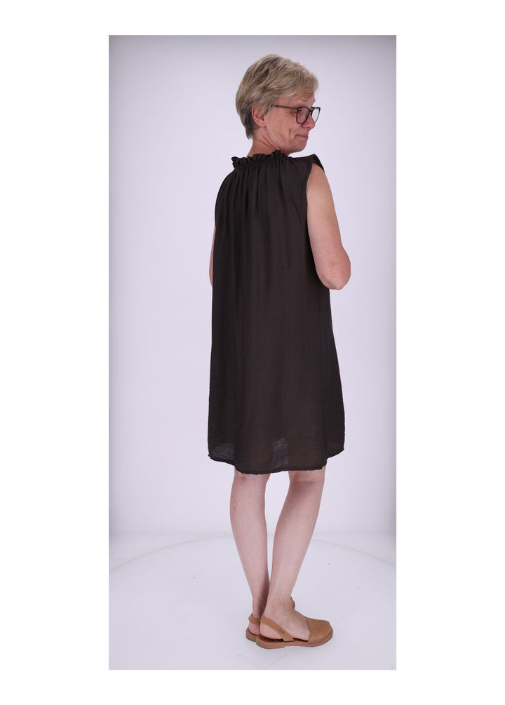 Trägerkleid Raffung am Kragen