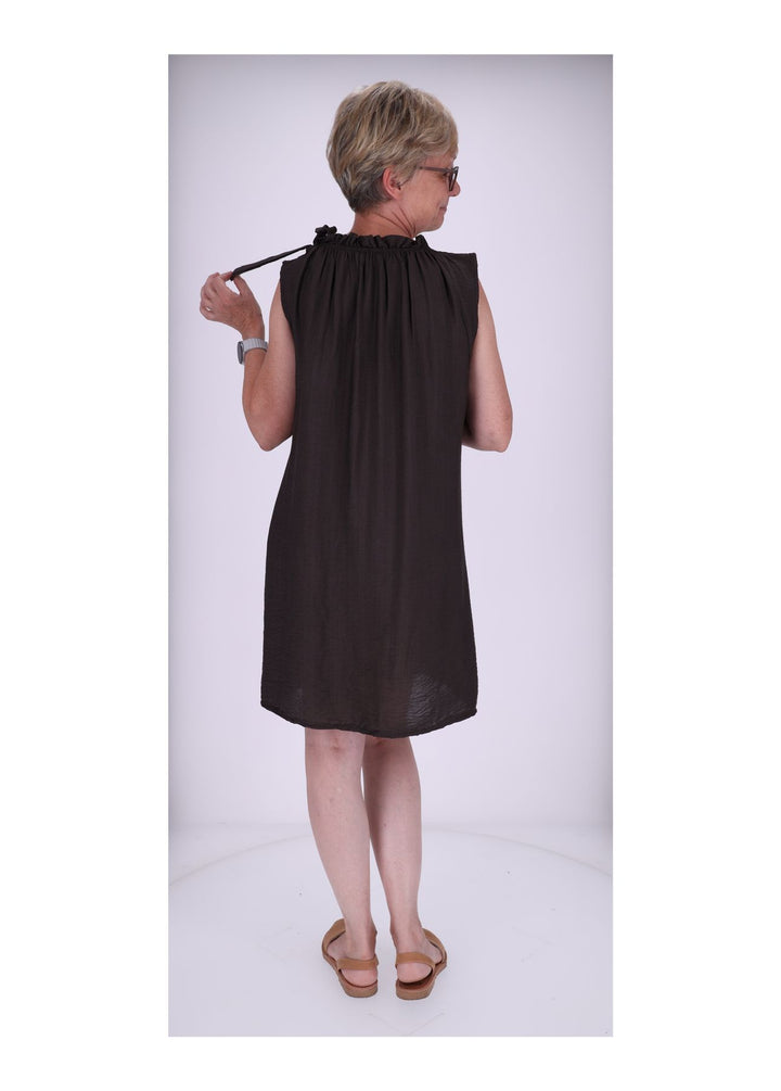 Trägerkleid Raffung am Kragen