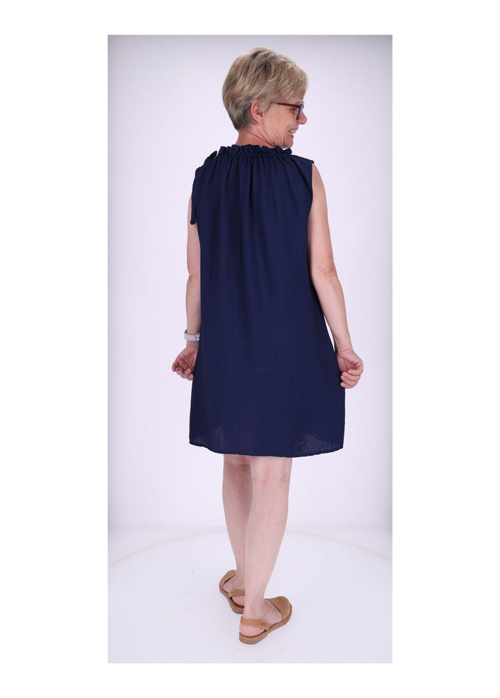 Trägerkleid Raffung am Kragen