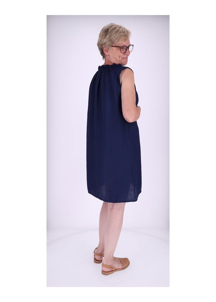 Trägerkleid Raffung am Kragen