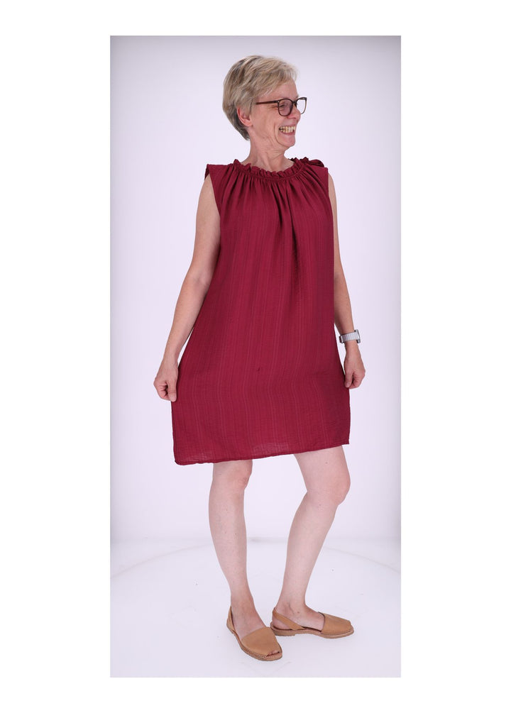 Trägerkleid Raffung am Kragen