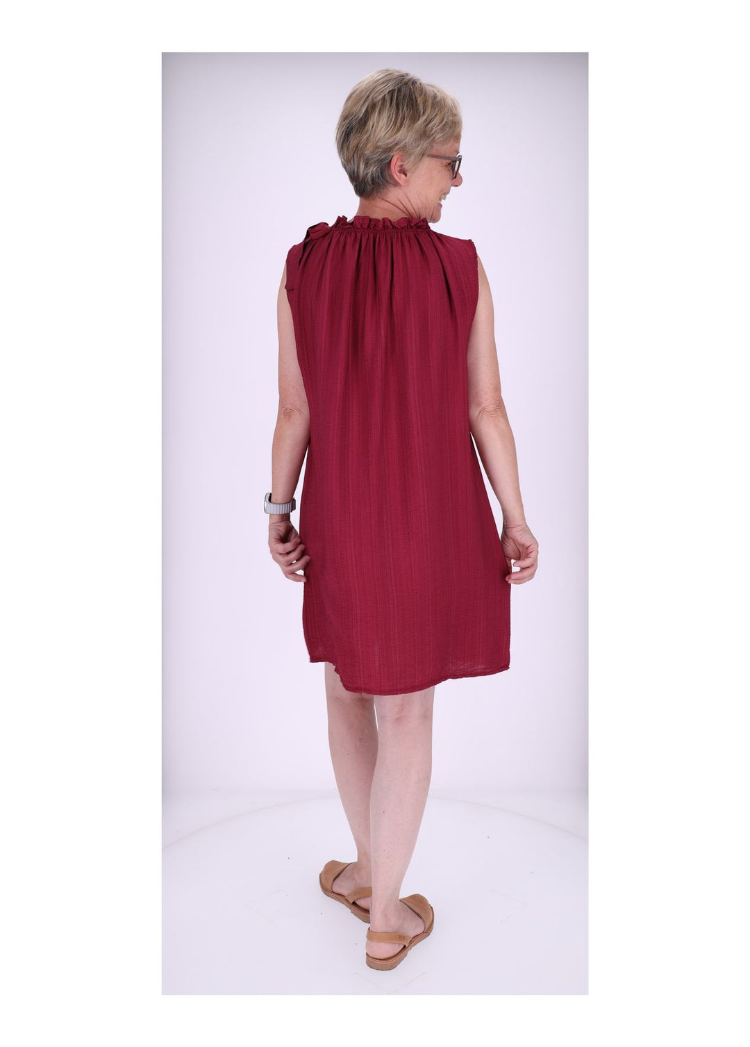 Trägerkleid Raffung am Kragen