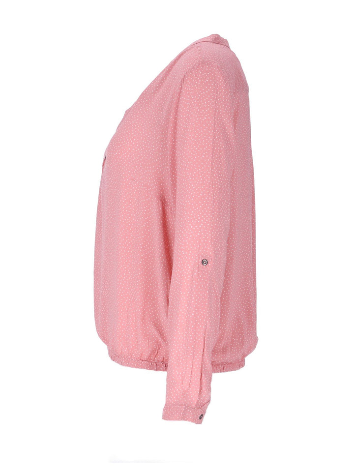 Bluse Damen Gummizug AOP Punkte