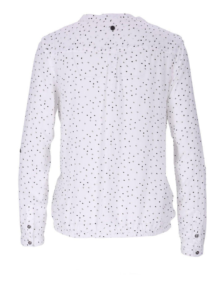 Bluse Damen Gummizug AOP Herzen