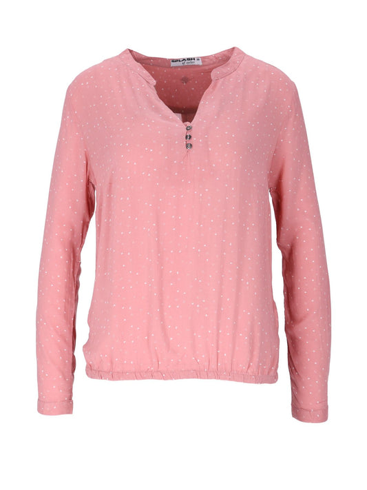 Bluse Damen Gummizug AOP Herzen