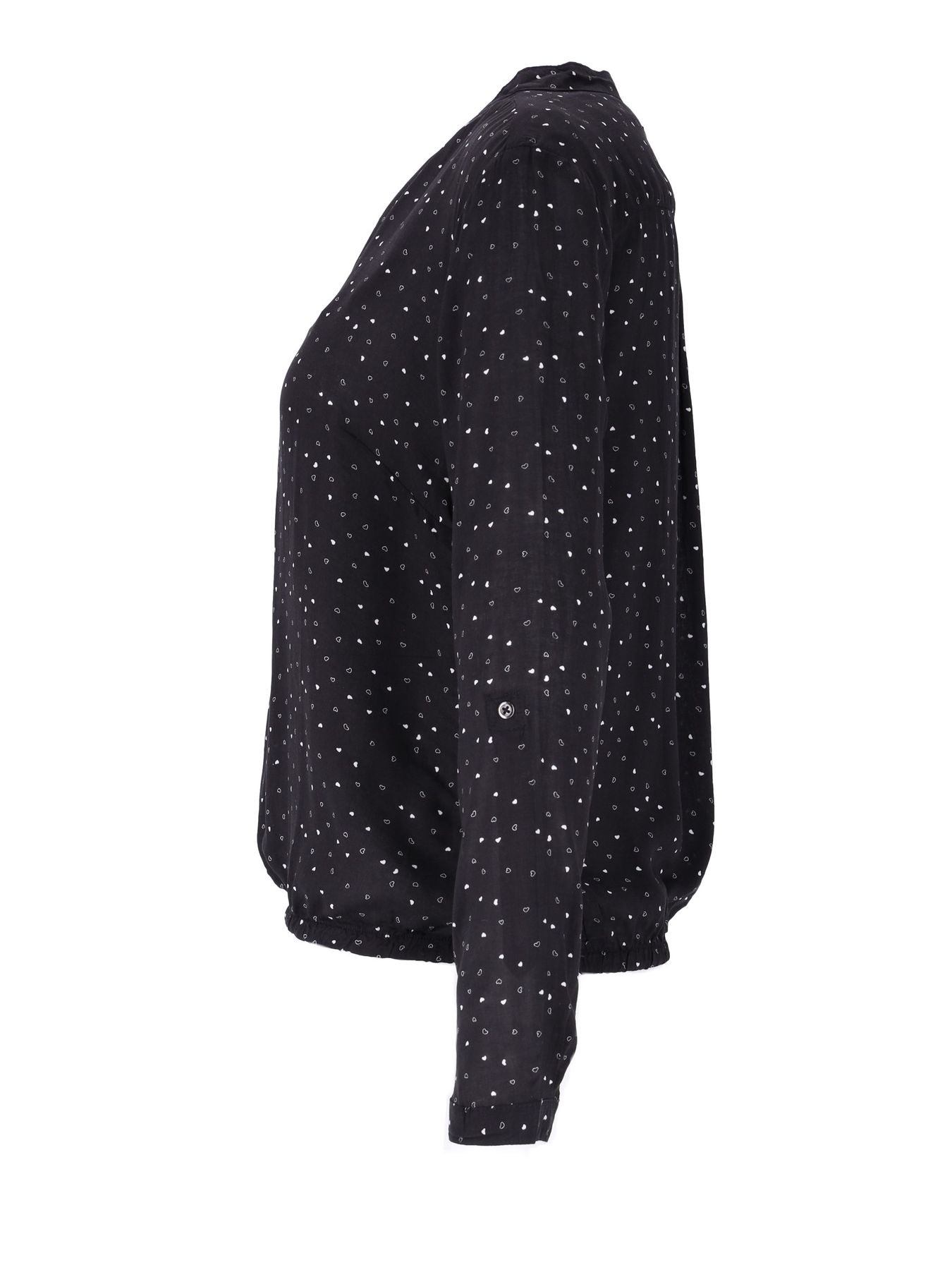 Bluse Damen Gummizug AOP Herzen