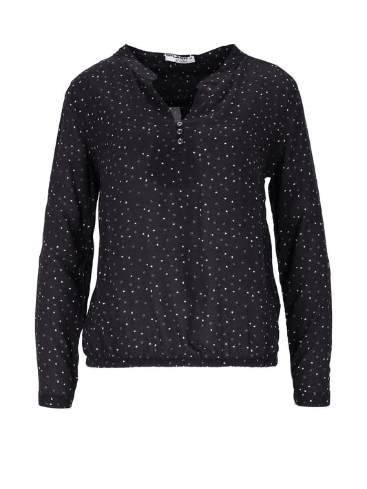 Bluse Damen Gummizug AOP Herzen