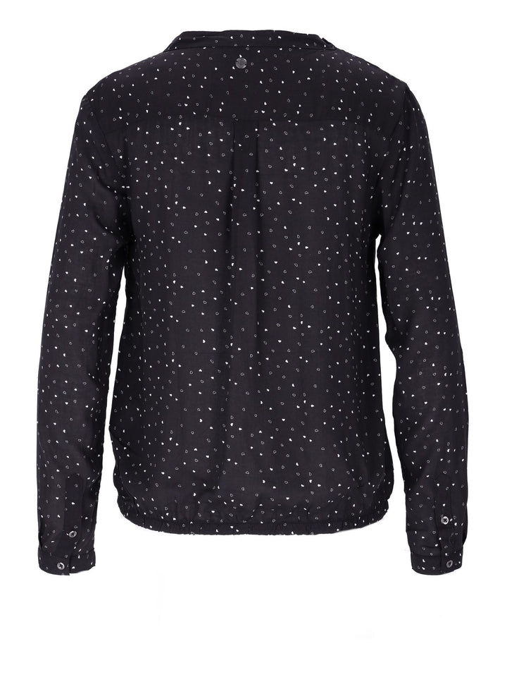 Bluse Damen Gummizug AOP Herzen
