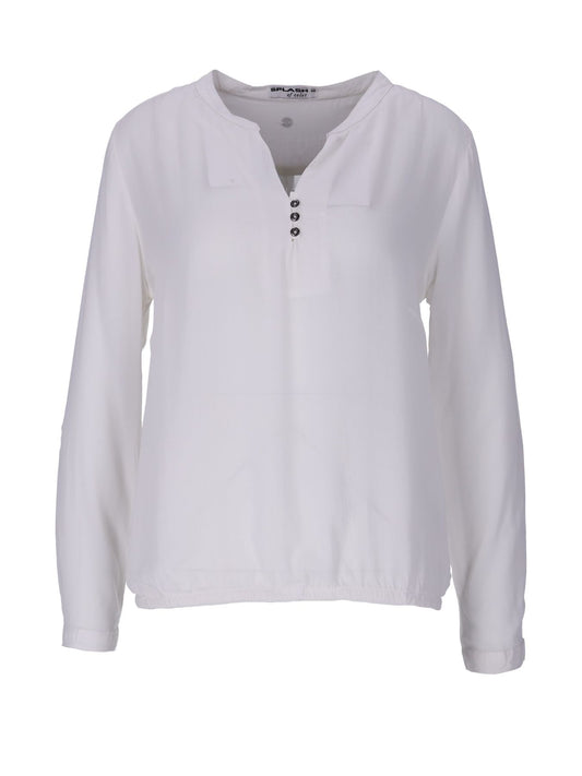 Bluse Damen Gummizug Uni