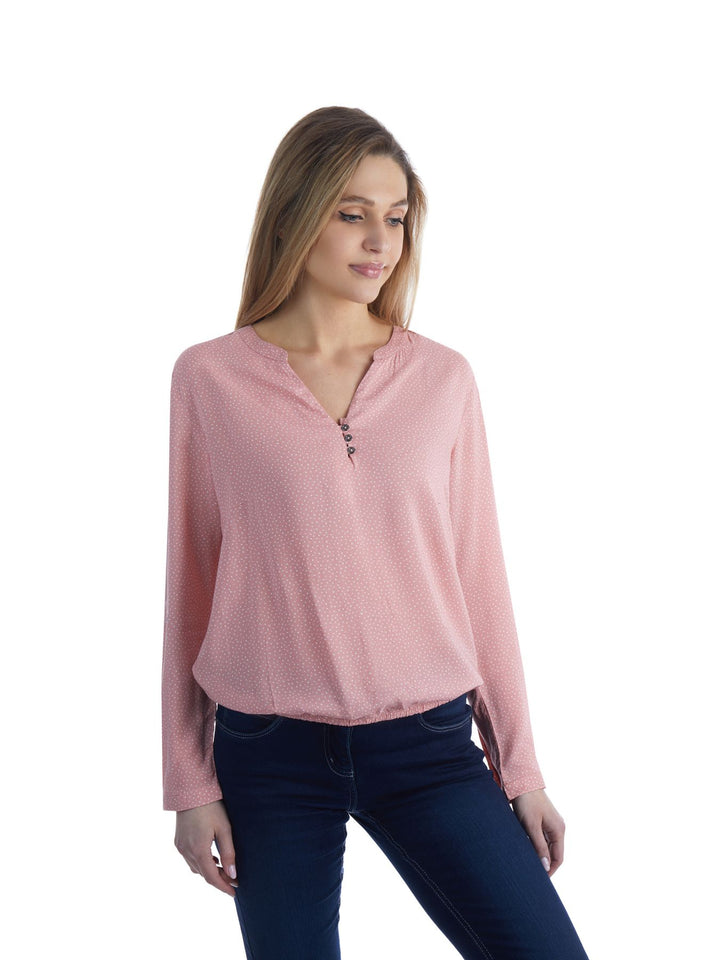 Bluse Damen Gummizug AOP Punkte