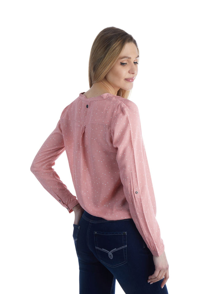 Bluse Damen Gummizug AOP Herzen