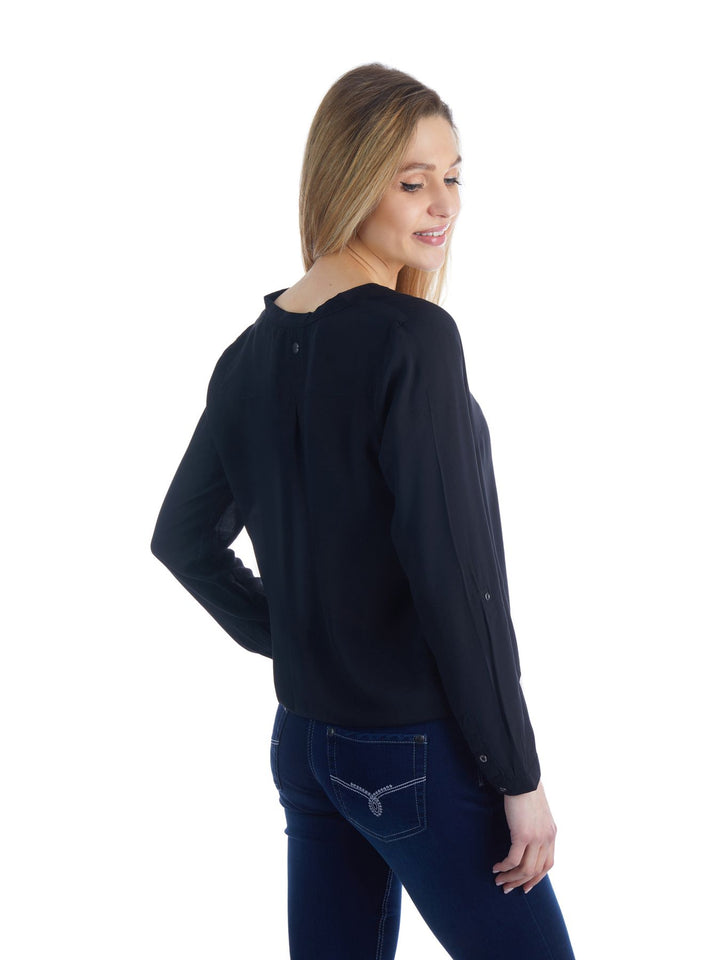 Bluse Damen Gummizug Uni