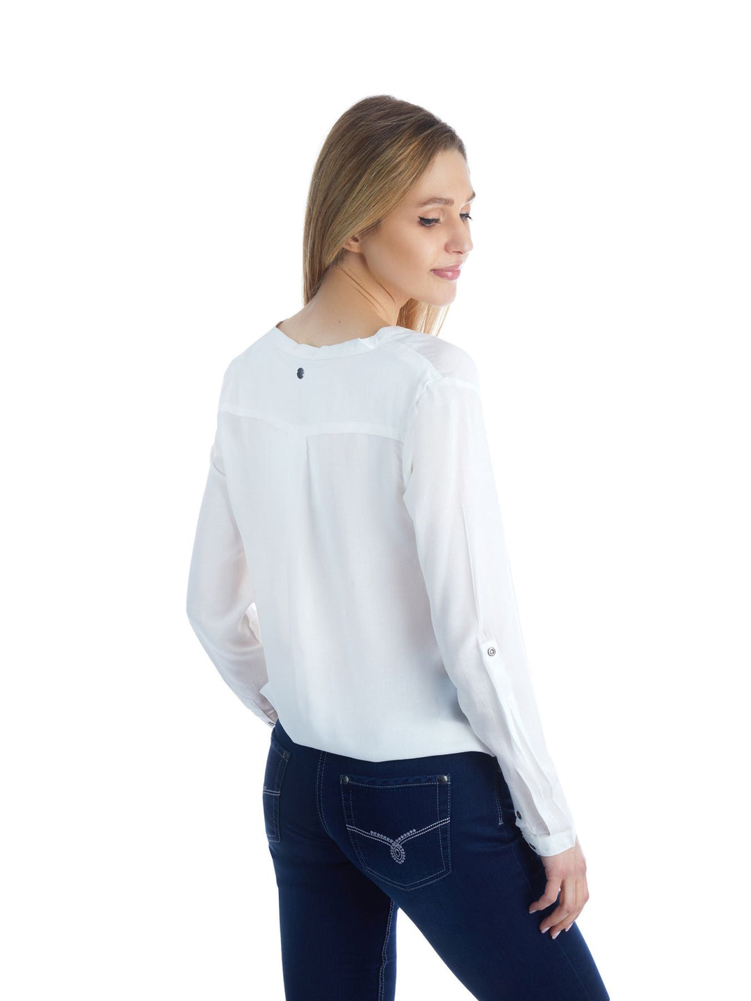 Bluse Damen Gummizug Uni