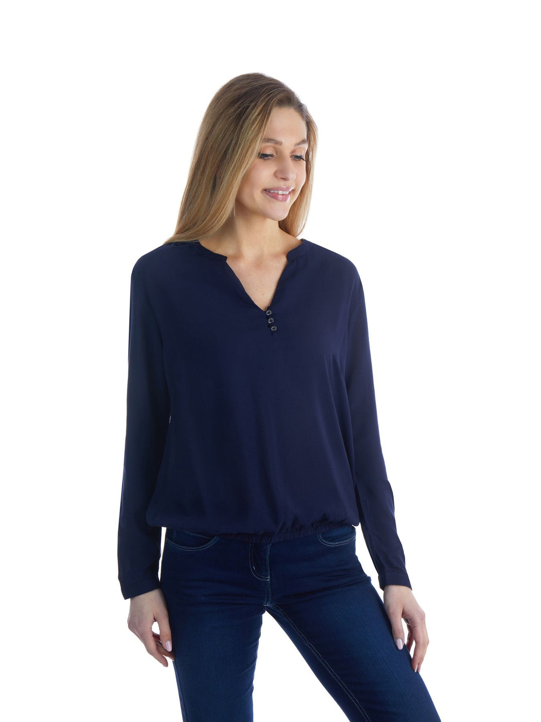 Bluse Damen Gummizug Uni