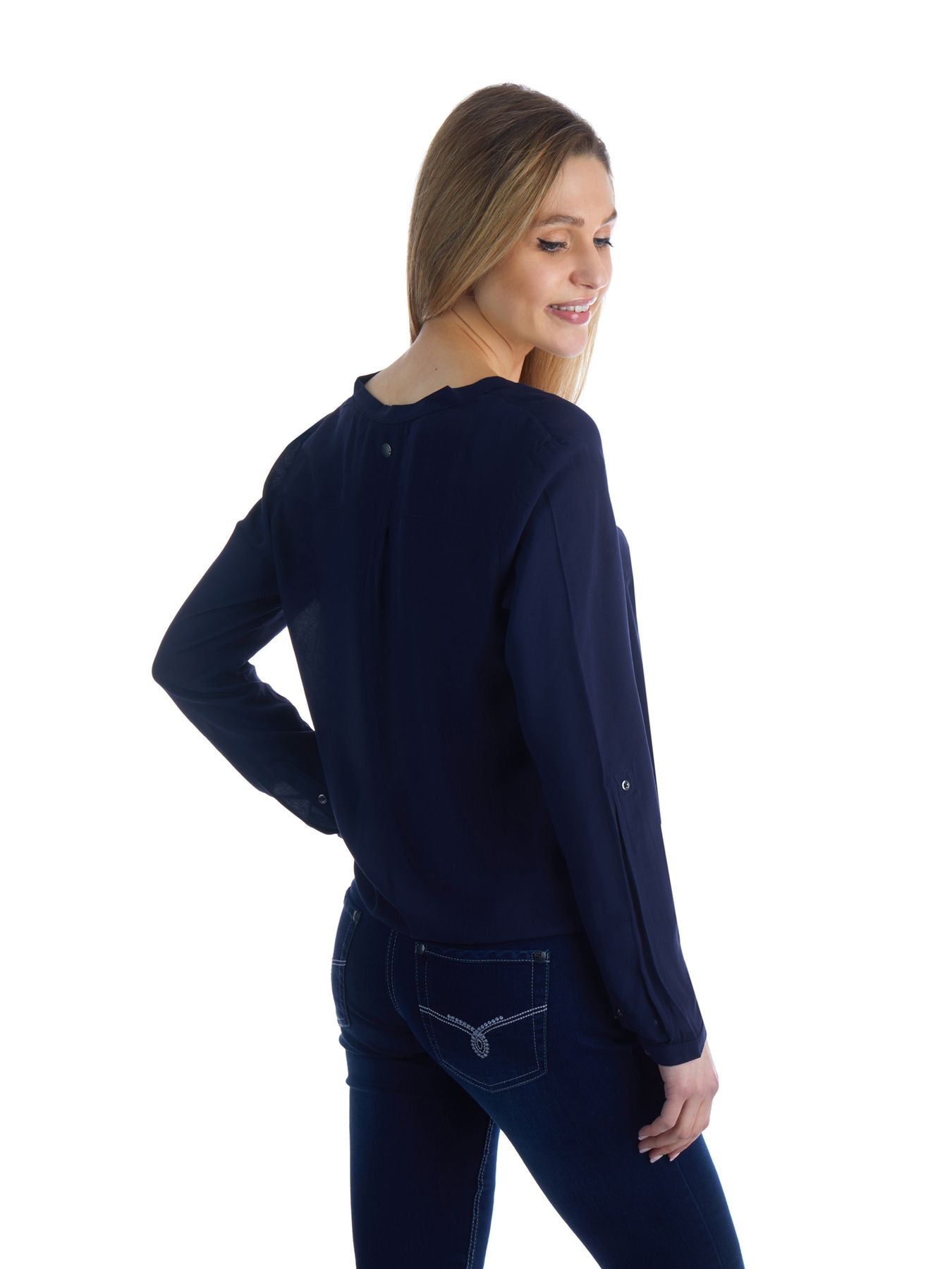 Bluse Damen Gummizug Uni