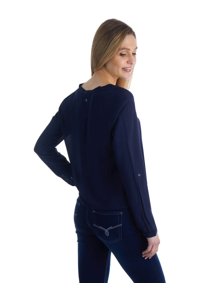 Bluse Damen Gummizug Uni