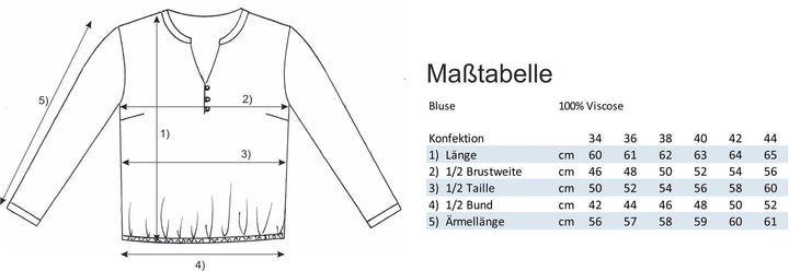 Bluse Damen Gummizug AOP Punkte