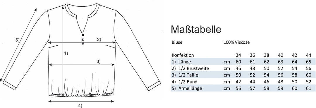 Bluse Damen Gummizug AOP Punkte