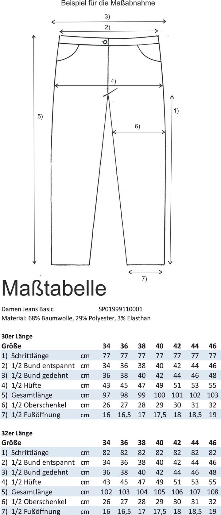 Splash of Color Damen Jeans Baumwolle
