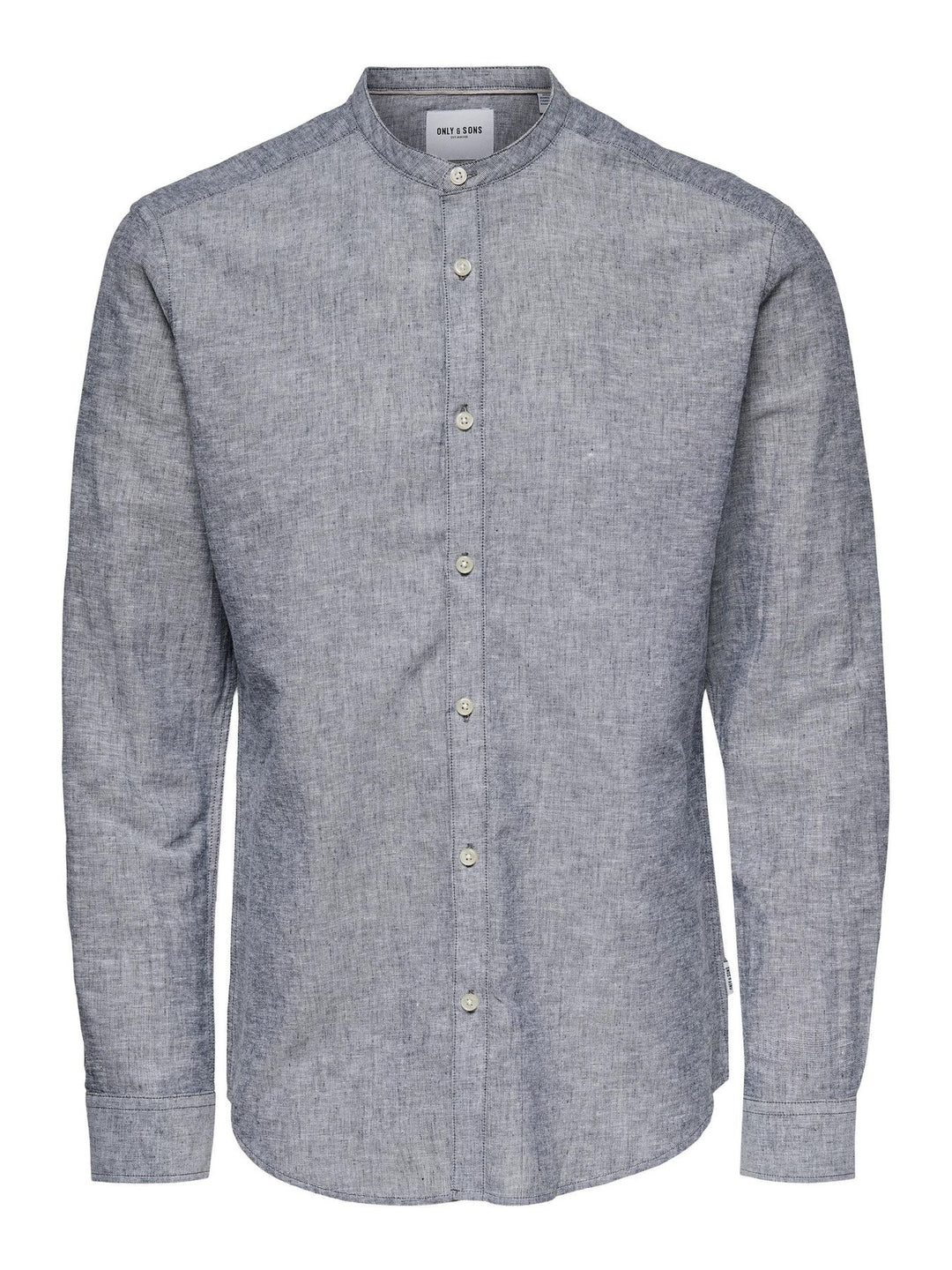 Herren Slim Fit Hemd mit Mandarin-Kragen