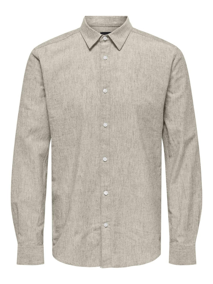 Beiges Herren Slim Fit Hemd