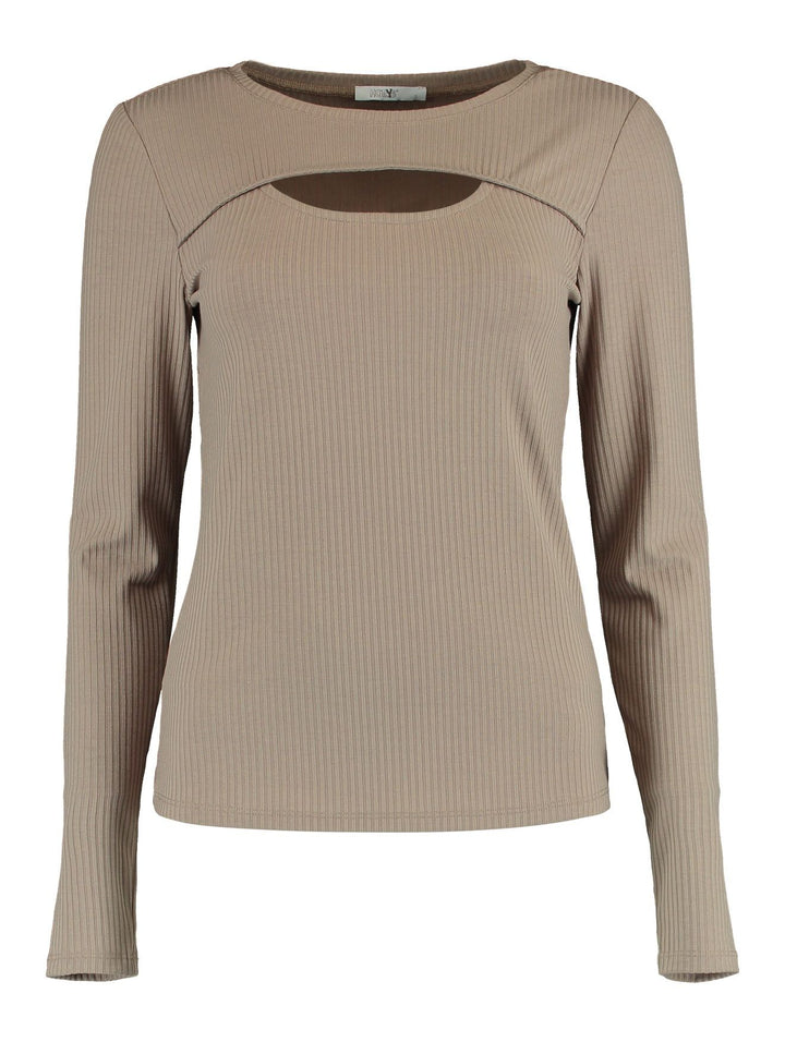 Hailys Langarm Shirt mit Cut-Outs