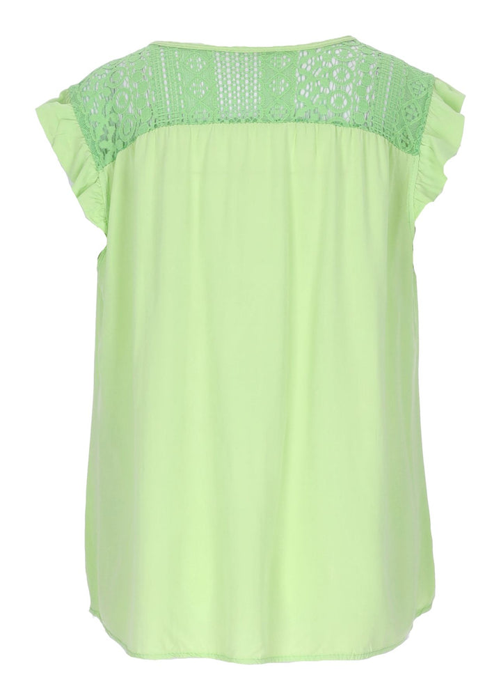 Splash of Color Damen Top Spitzeneinsatz