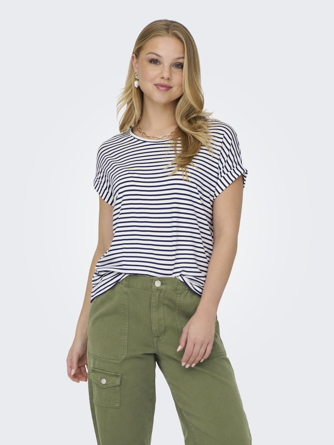 Damen ONLMOSTER STRIPE O-NECK TOP