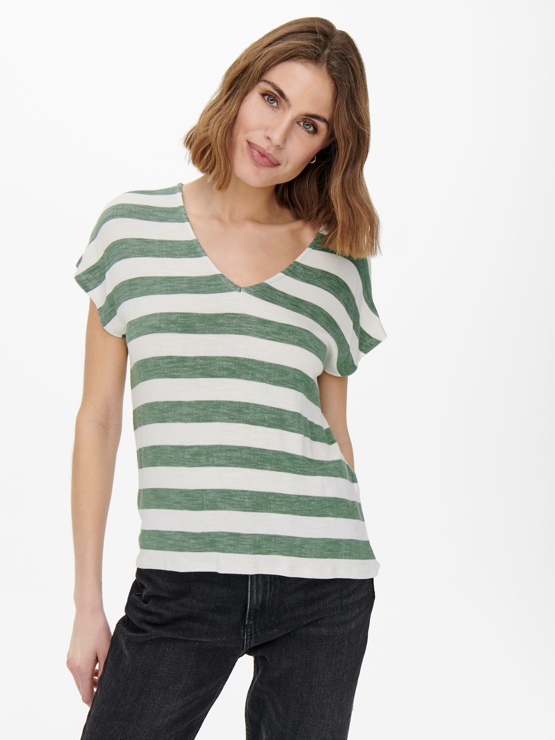 Damen ONLLIRA LIFE S/S V-NECK TOP NOOS