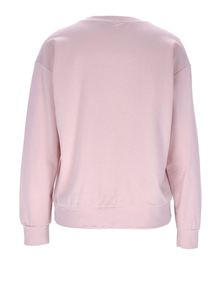 Damen Sweatshirt mit Blumenstickerei – Rosa