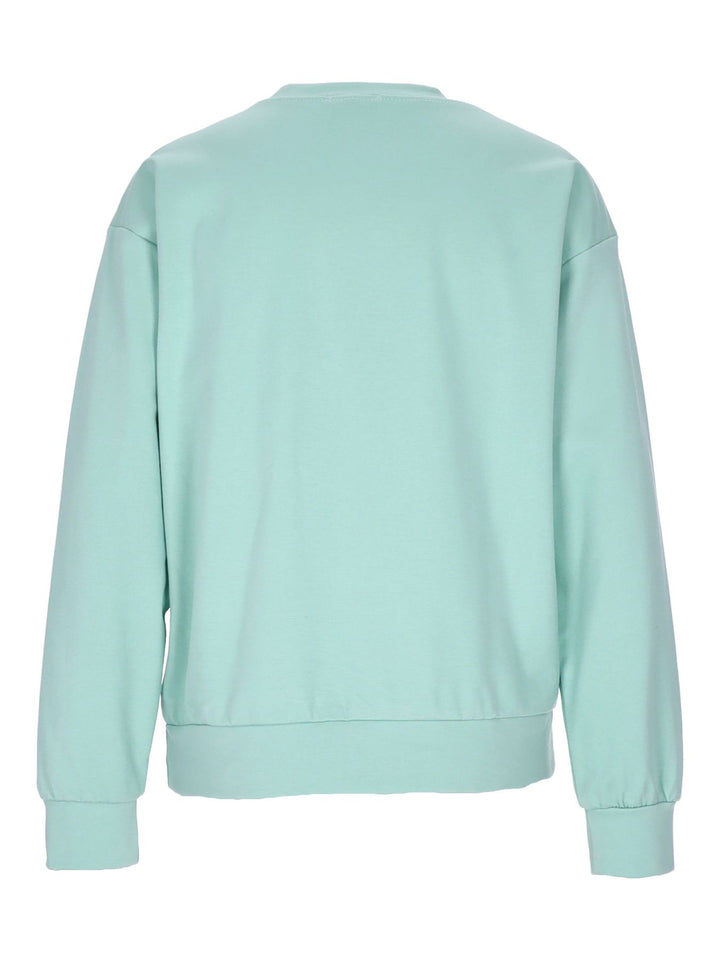 Damen Sweatshirt mit Blumenstickerei – Hellgrün
