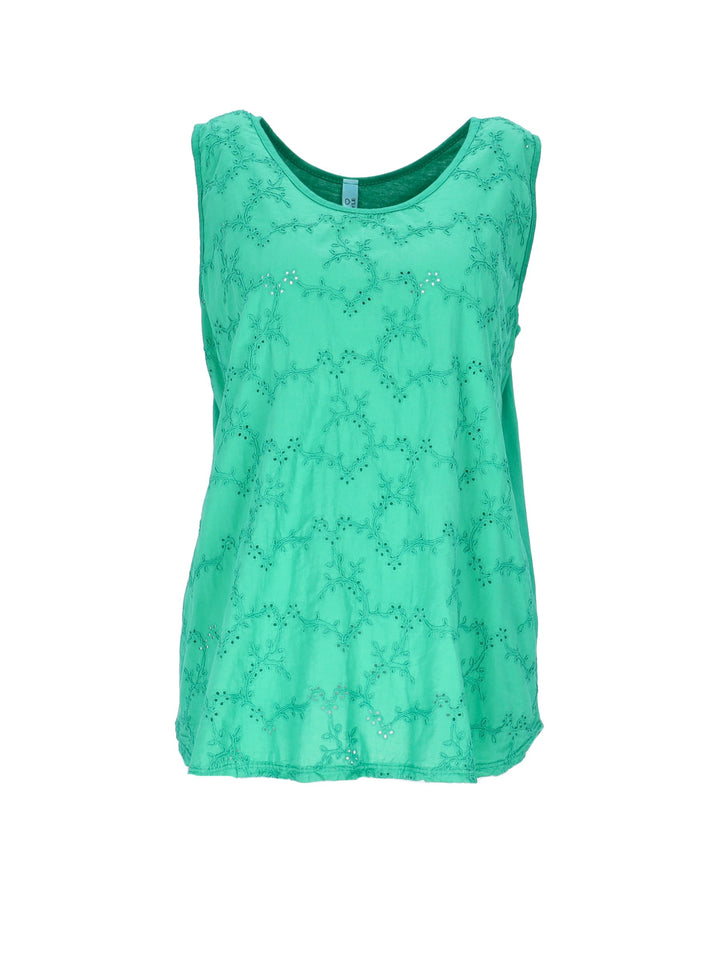 Splash of Color Damen-Top mit Lochmuster