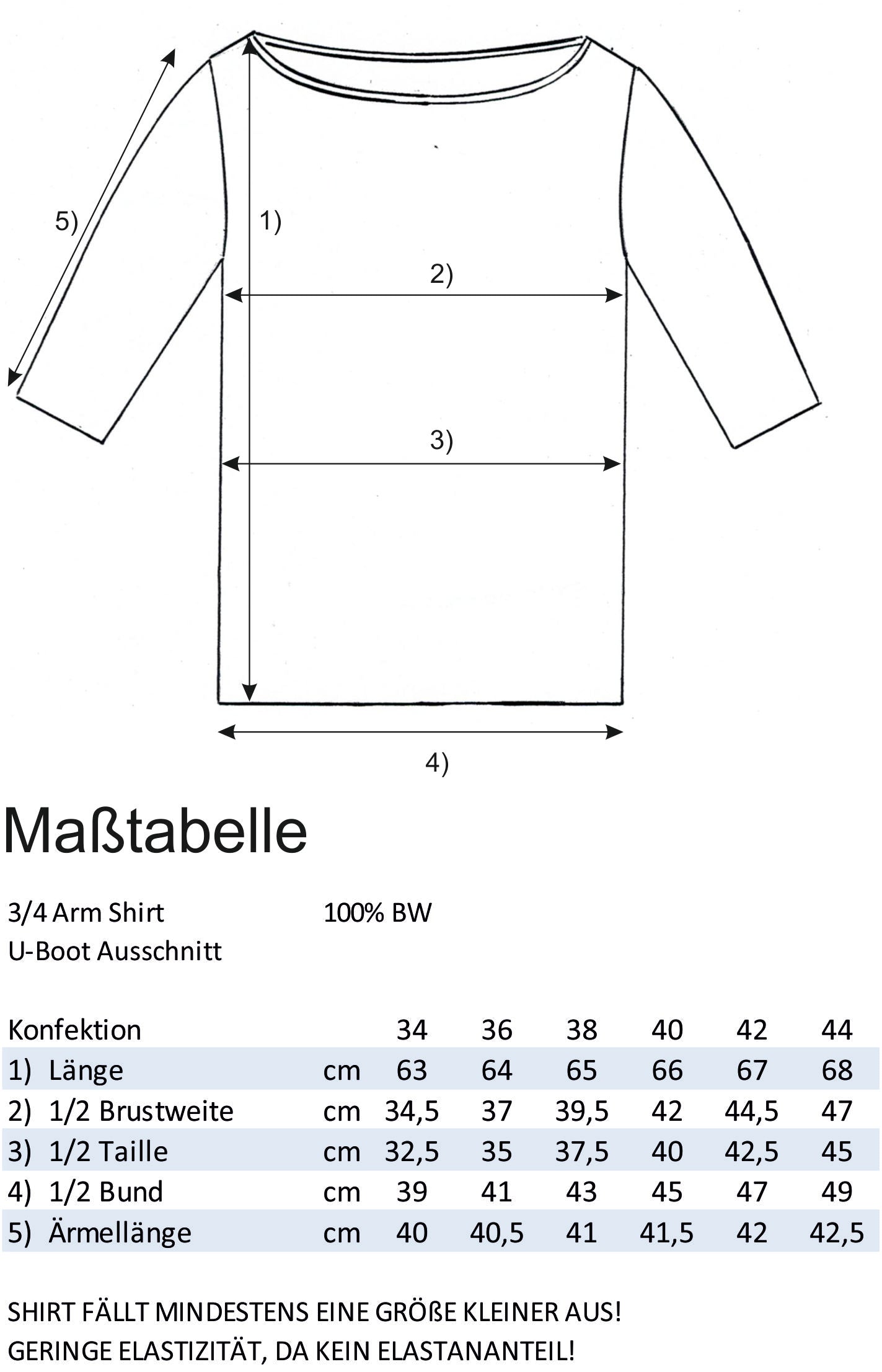 Shirt 3/4 Arm Baumwolle