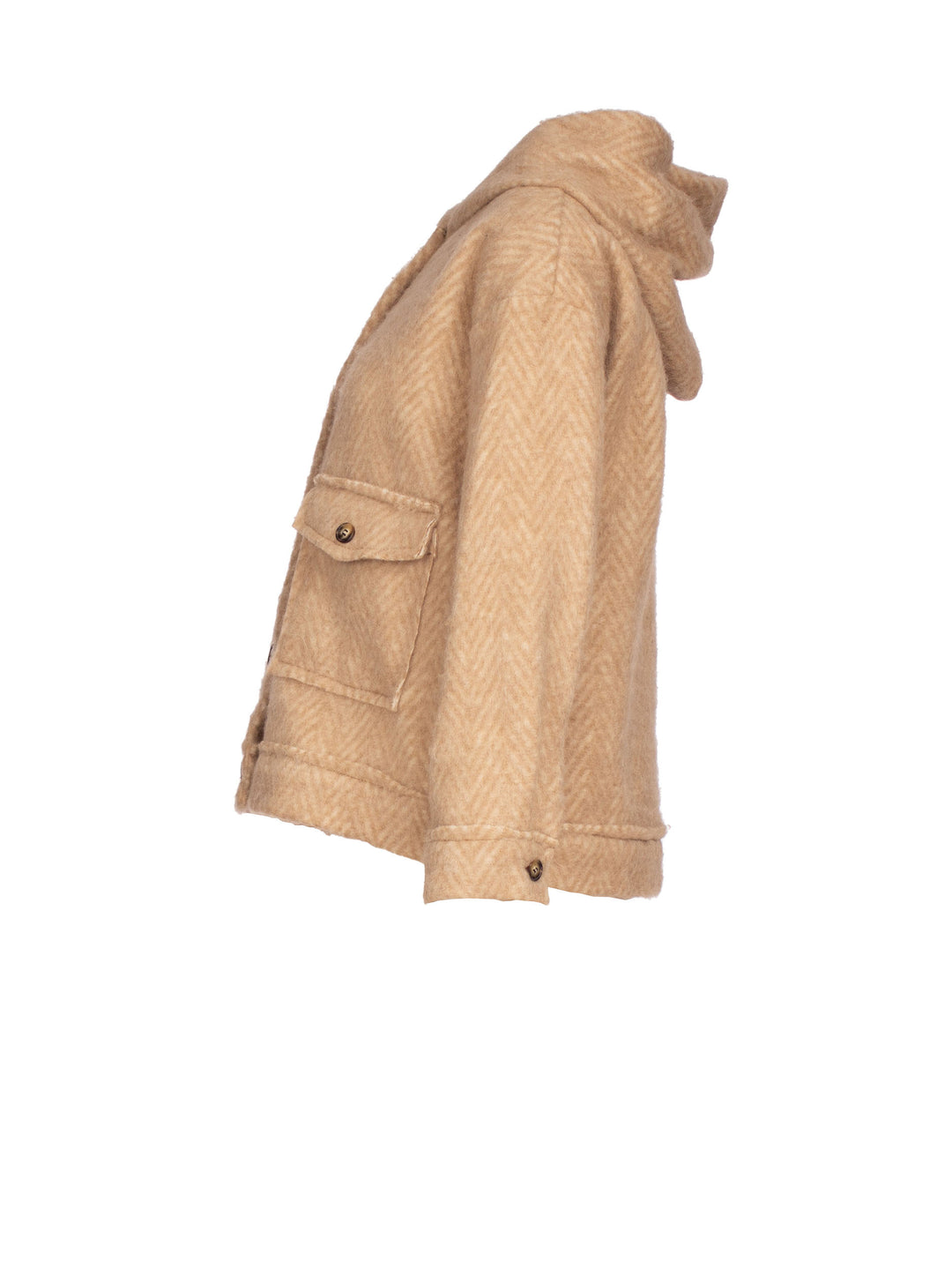 Jacke mit Kapuze, Wolloptik