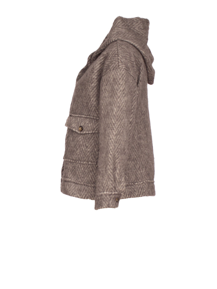 Jacke mit Kapuze, Wolloptik