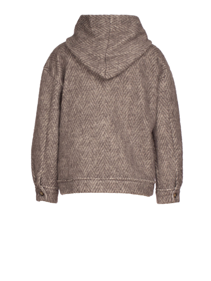 Jacke mit Kapuze, Wolloptik