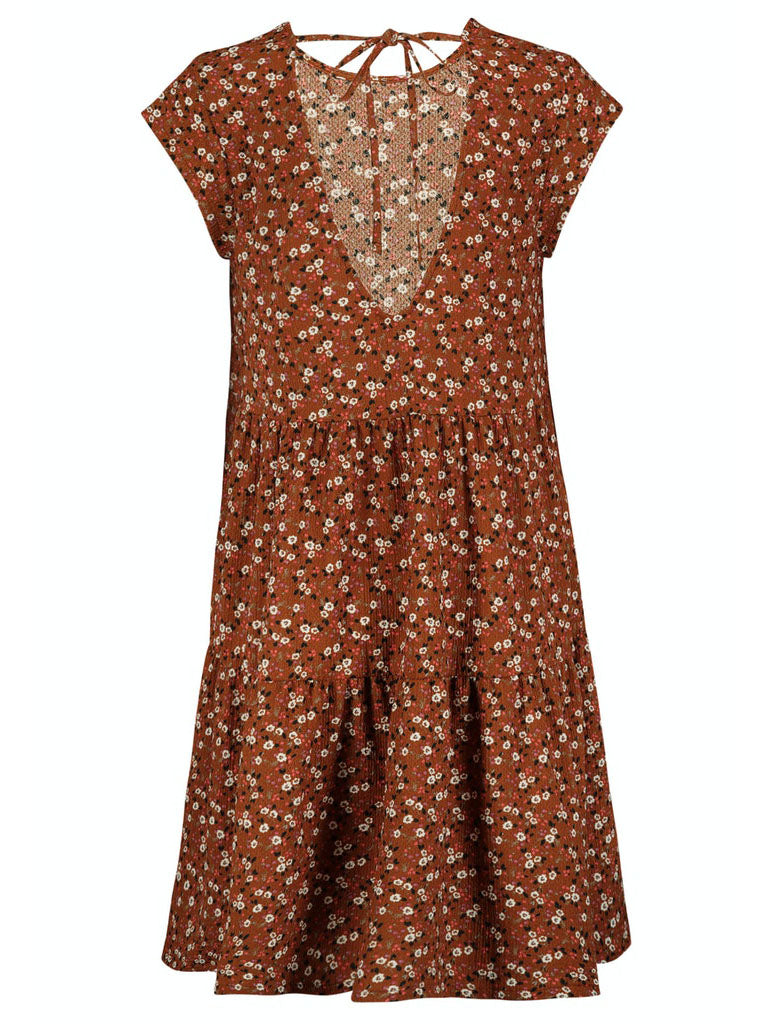 Kleid, midi, Rundhals,