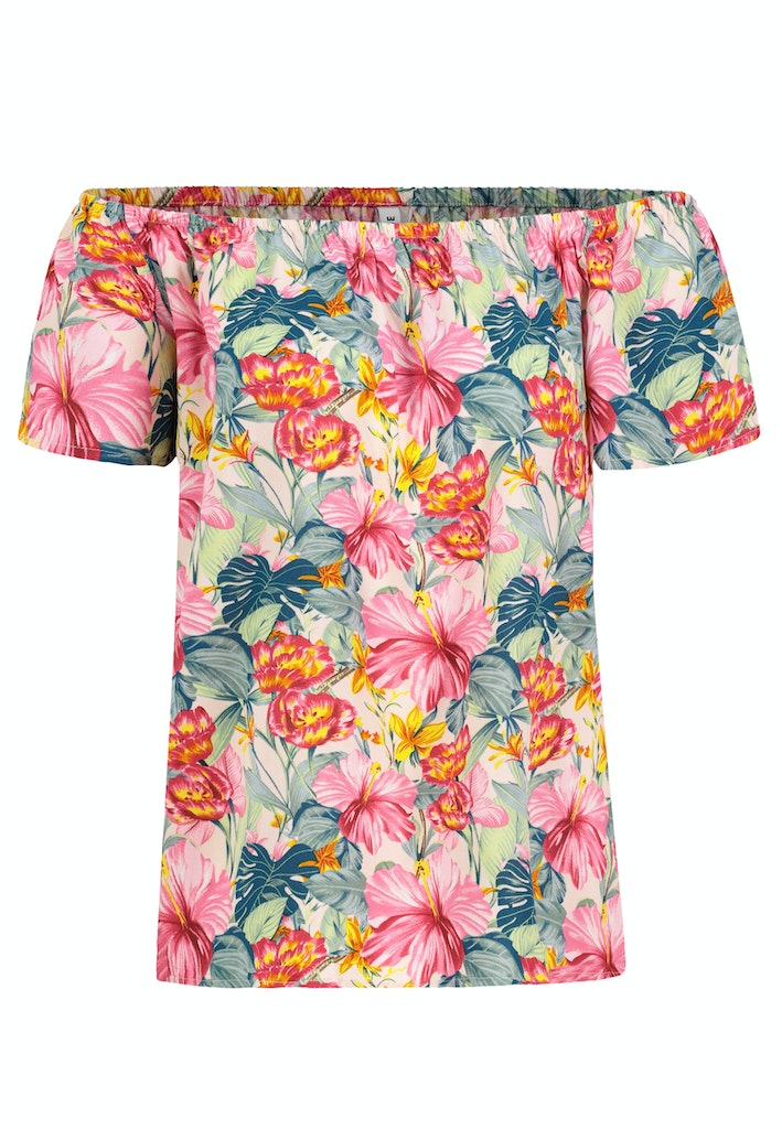 Bluse mit Carmenausschnitt